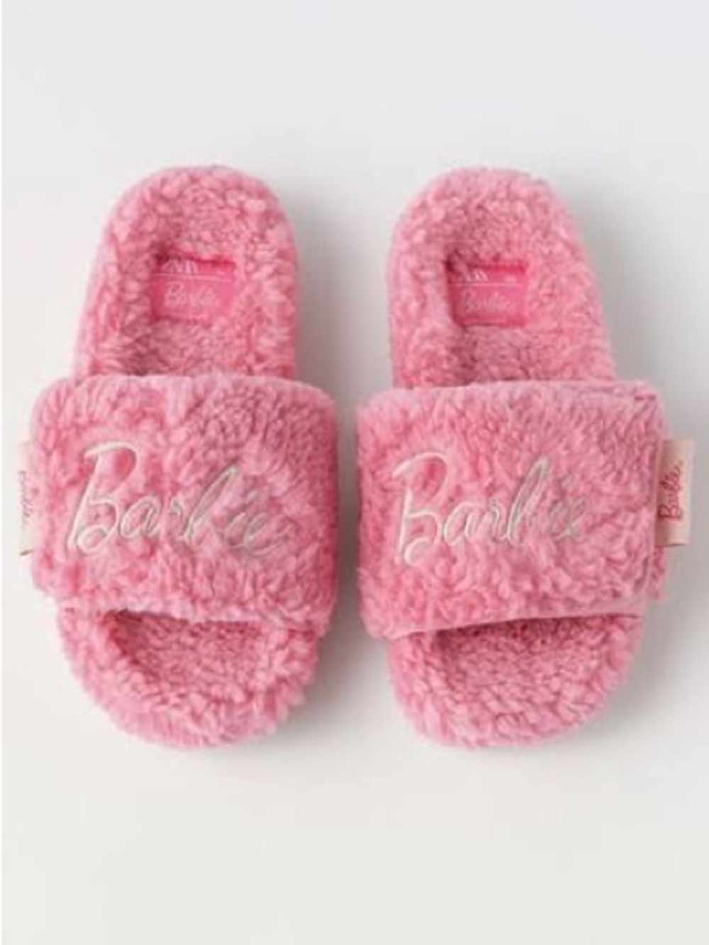 Zara Barbie Pink Fuzzy Slippers Shoes Size 36 (Approx. US 5.5-6)